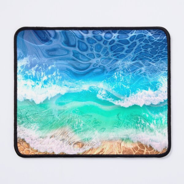 Item preview, Beautiful Beach Inspired Abstract Fluid Art Acrylic Pour Painting designed and sold by CrystalCoast.