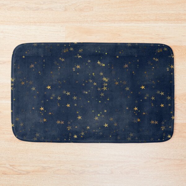 Item preview, Shiny gold foil stars on dark blue background designed and sold by AnnieHochmann.