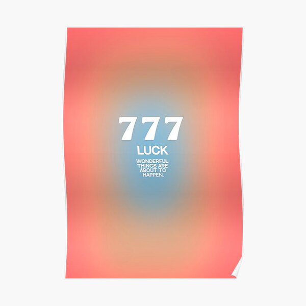 aesthetic angel number 777 luck aura poster Poster