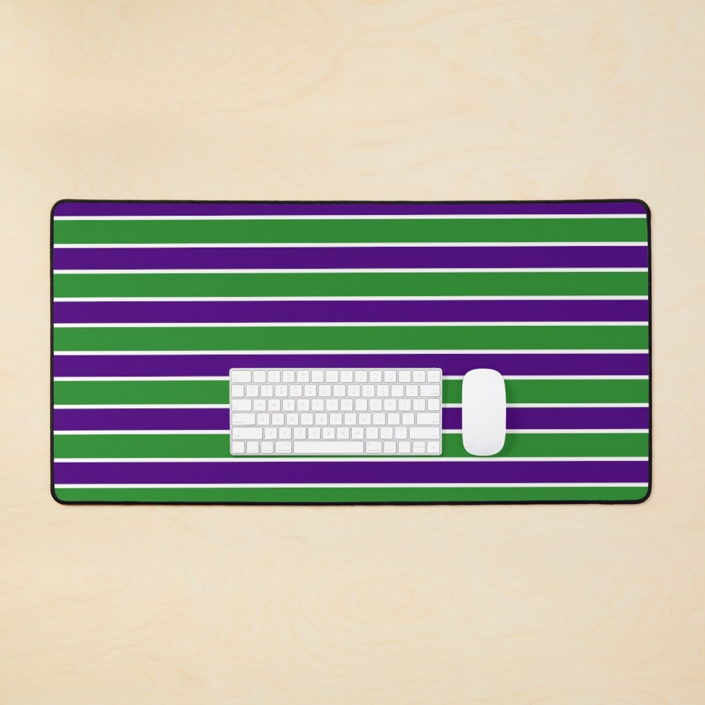 Green & Purple Horizonal Stripes Pattern Mouse Pad