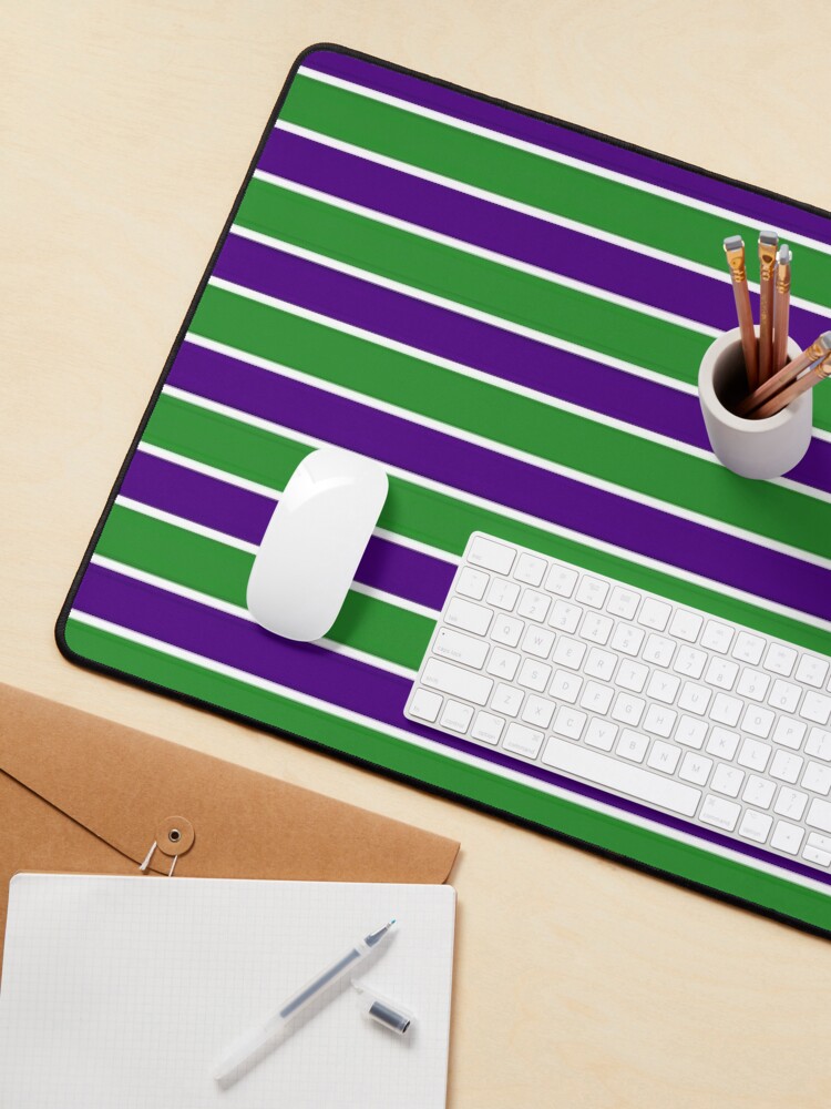 Alternate view of Green & Purple Horizonal Stripes Pattern Mouse Pad