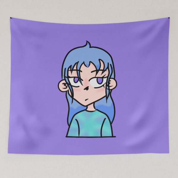 Item preview, Mystical Blue-Haired Anime Girl designed and sold by DonneeCreations.