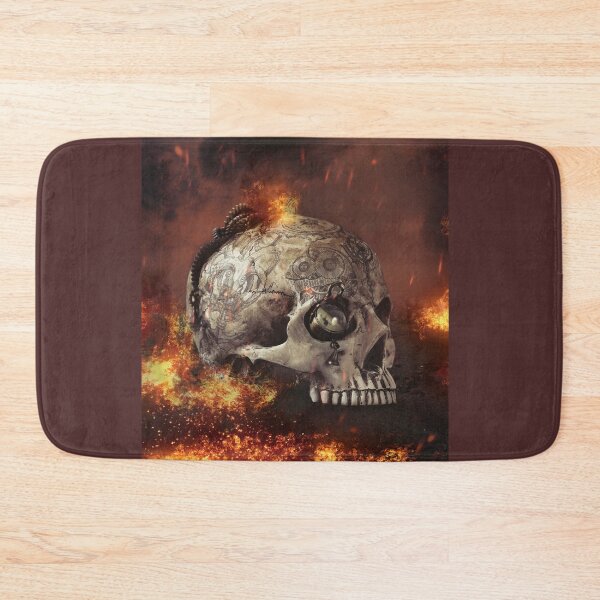 Item preview, Steampunk skull flame tattoo designed and sold by Cinzia Murgia.
