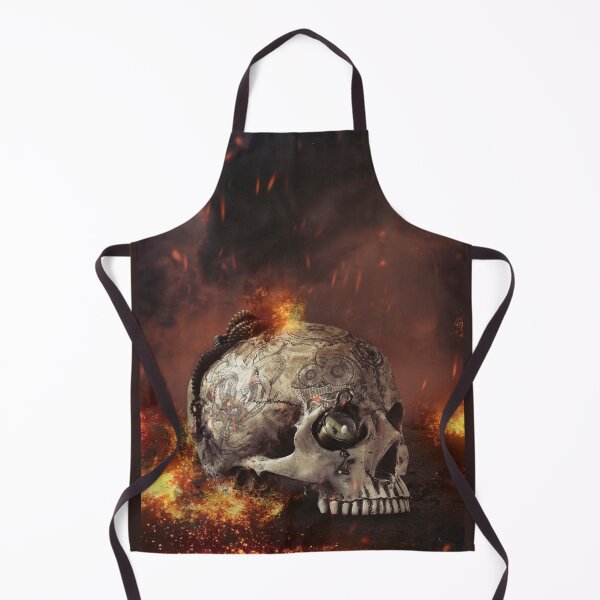 Item preview, Steampunk skull flame tattoo designed and sold by Cinzia Murgia.