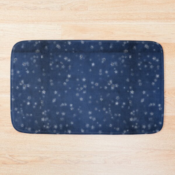 Item preview, Shiny, blurry silver foil stars on a dark blue background designed and sold by AnnieHochmann.