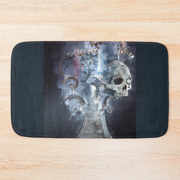 Item preview, Steampunk skull smoke tattoo designed and sold by Cinzia Murgia.