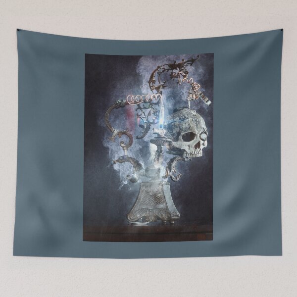 Item preview, Steampunk skull smoke tattoo designed and sold by Cinzia Murgia.