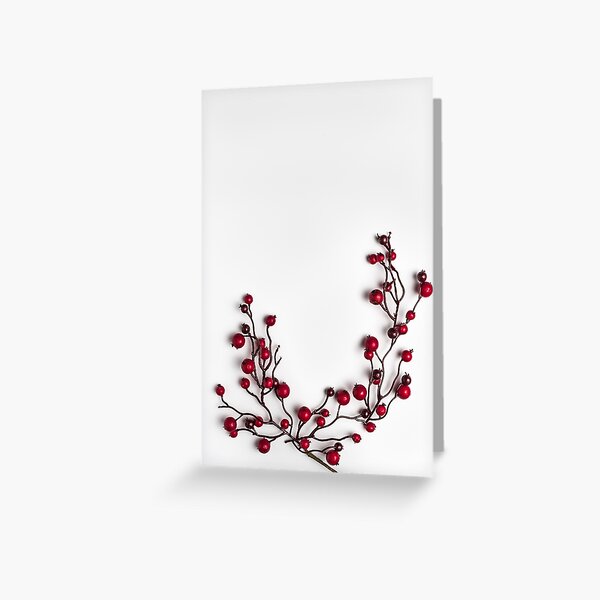 Item preview, Red berries holly on white designed and sold by AnaMOMarques.
