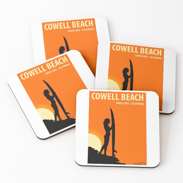 Item preview, Cowell Beach Santa Cruz California Vintage Retro Surf USA Travel Vacation Summer Sunset Beach designed and sold by tmartinezta.