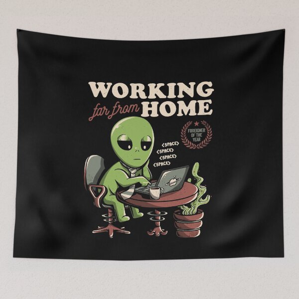 Item preview, Working Far From Home - Funny Alien Space Gift designed and sold by EduEly.