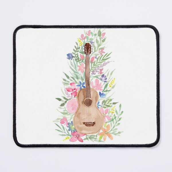 Item preview, Watercolor Acoustic Guitar with Flowers designed and sold by Harpley Design Studio.