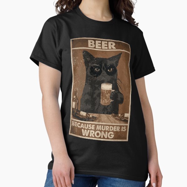 Artikel-Vorschau von Beer Because Murder is Wrong Funny Art Design Happy Apparel Essential Inspiration Joy Mood, designt und verkauft von DesignByHeartUK.