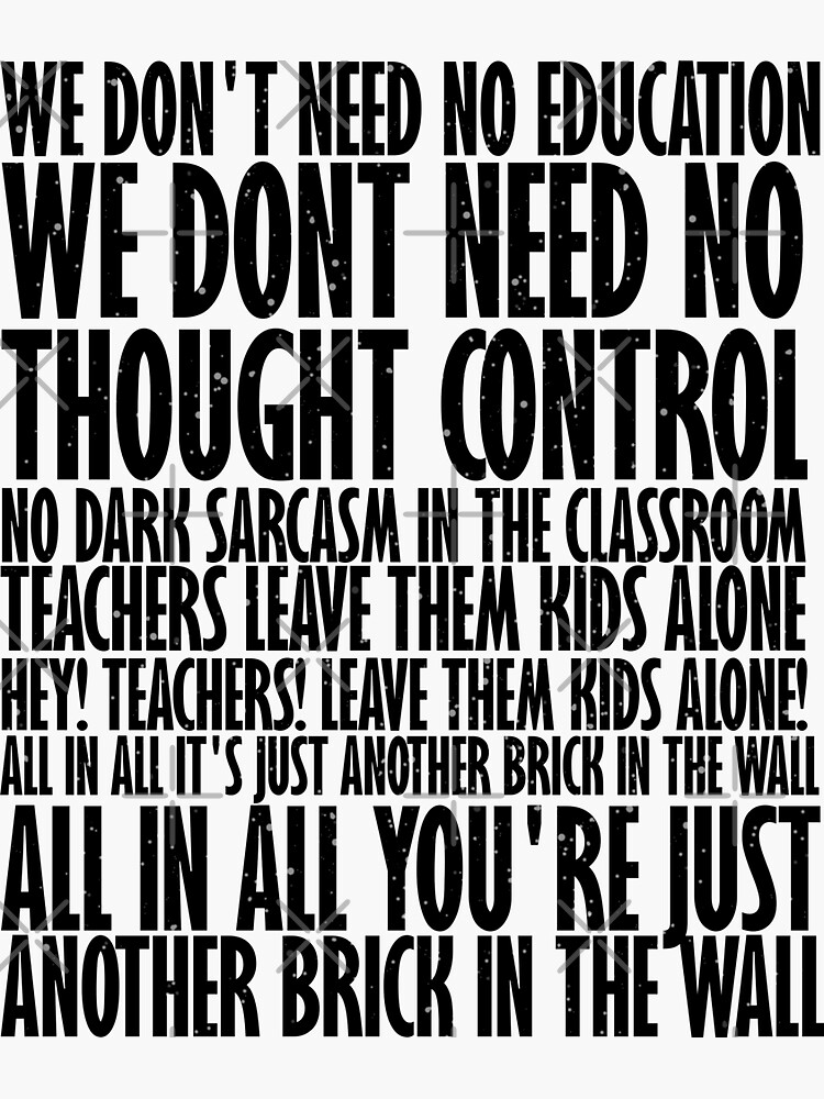 "Another brick in the wall" Sticker for Sale by LadyMisanthrope Redbubble