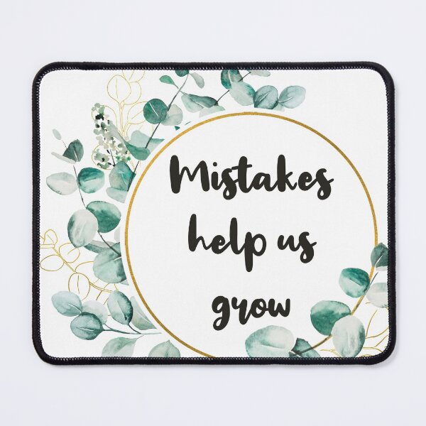Item preview, Mistakes help us grow aesthetic black typography with winter green leaves detail designed and sold by Deegital18.