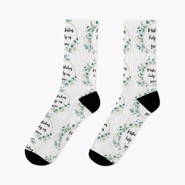 Item preview, Mistakes help us grow aesthetic black typography with winter green leaves detail designed and sold by Deegital18.