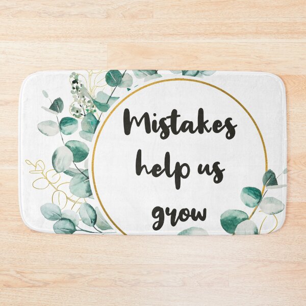 Item preview, Mistakes help us grow aesthetic black typography with winter green leaves detail designed and sold by Deegital18.