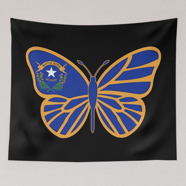 Item preview, State of Nevada Flag Butterfly (Black) designed and sold by Gsallicat.