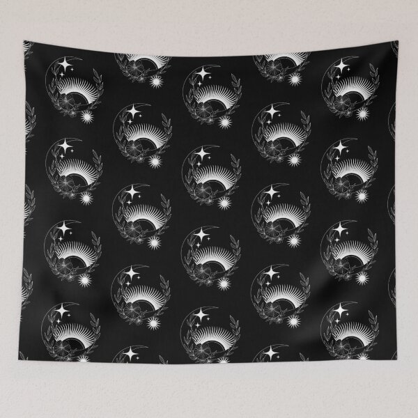Item preview, Sun & Moon Stars  Floral Line Drawing Design designed and sold by EarthArtDesigns.