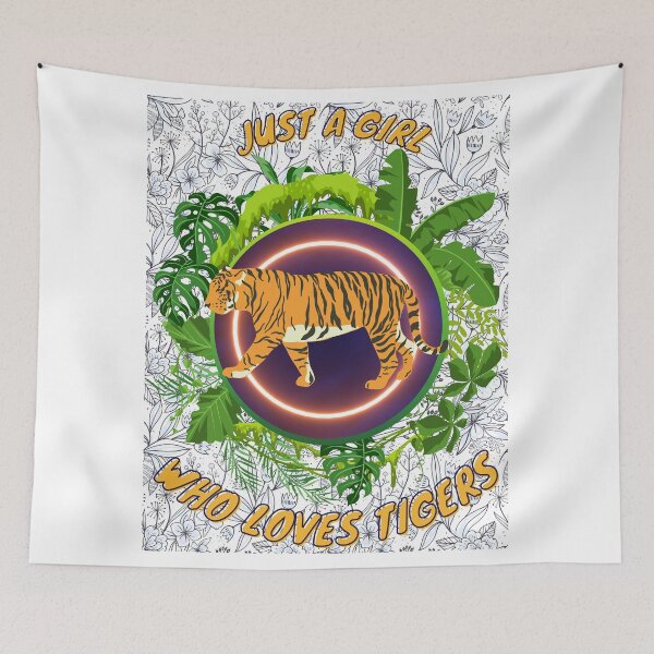 Item preview, Just a girl who loves tigers - Colorful compositions, art and animals, funny drawings designed and sold by AdvanceDesign.
