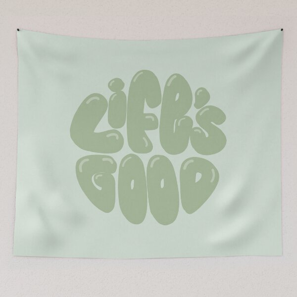 Item preview, Life's Good Lettering (Green) designed and sold by PepAndGrace.