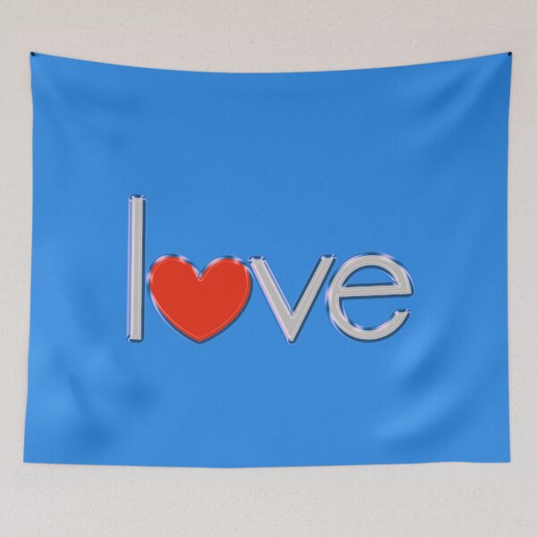 Item preview, Love logo with blue background, red heart designed and sold by HoorayDesigns.