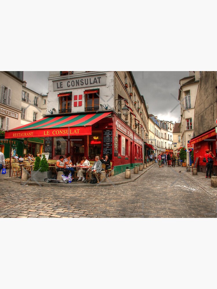 Thumbnail 2 of 2, Art Board Print, French Lifestyle Scene in Montmartre, Paris, France designed and sold by MaluC.