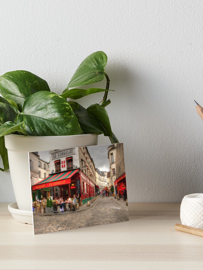 Thumbnail 1 of 2, Art Board Print, French Lifestyle Scene in Montmartre, Paris, France designed and sold by MaluC.