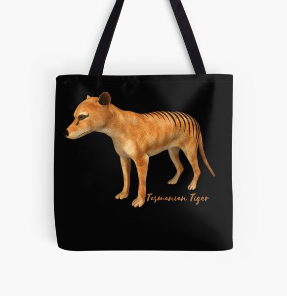 The Extinct Tasmanian Tiger -Australia Native Carnivorous Marsupial Tasmanian Tiger Design All Over Print Tote Bag