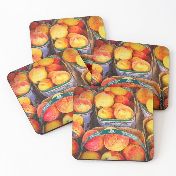 Item preview, Fresh local peaches at the market, Ontario, Canada - Digital painting designed and sold by Travelways.