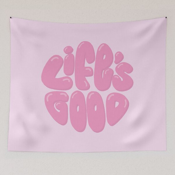 Item preview, Life's Good Lettering (Pink) designed and sold by PepAndGrace.