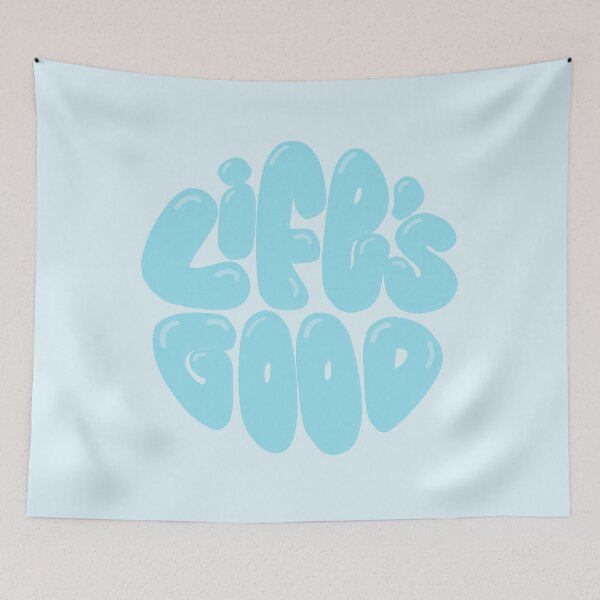 Item preview, Life's Good Lettering (Blue) designed and sold by PepAndGrace.