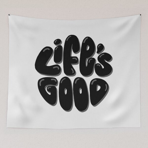 Item preview, Life's Good Lettering (Black) designed and sold by PepAndGrace.
