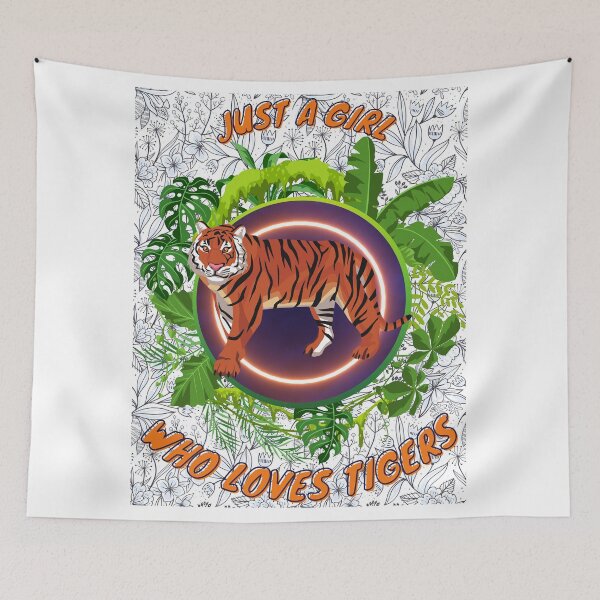 Item preview, Just a girl who loves tigers - Colorful compositions, art and animals, funny drawings designed and sold by AdvanceDesign.