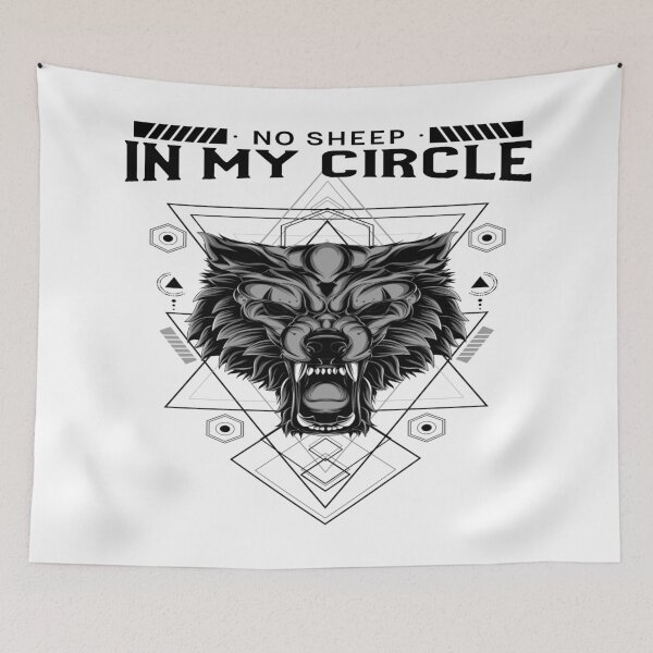 Item preview, No Sheep In My Circle Alpha Black Wolf designed and sold by Alladin7.