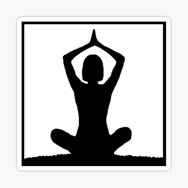 SALUTATION POSE | Yoga Art~Design (Black and White) Sticker