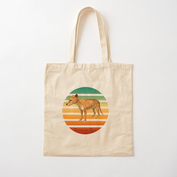 The Extinct Tasmanian Tiger -Carnivorous Marsupial Tasmanian Tiger Design Cotton Tote Bag