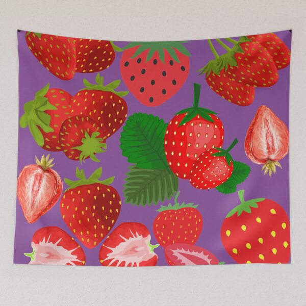 Item preview, strawberry hand drawn pattern designed and sold by Special-Ninja.