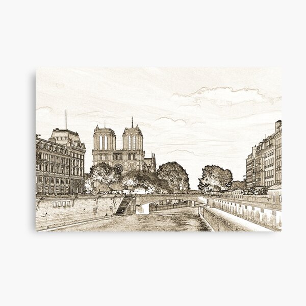 Item preview, Parisian Seine River Sketch designed and sold by MaluC.