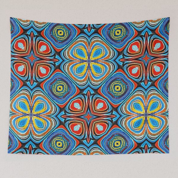 Item preview, Sky blue orange and yellow spiral abstract surrealism by Code03. designed and sold by Code03.