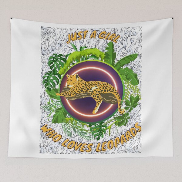Item preview, Just a girl who loves leopards - Colorful compositions, art and animals, funny drawings designed and sold by AdvanceDesign.