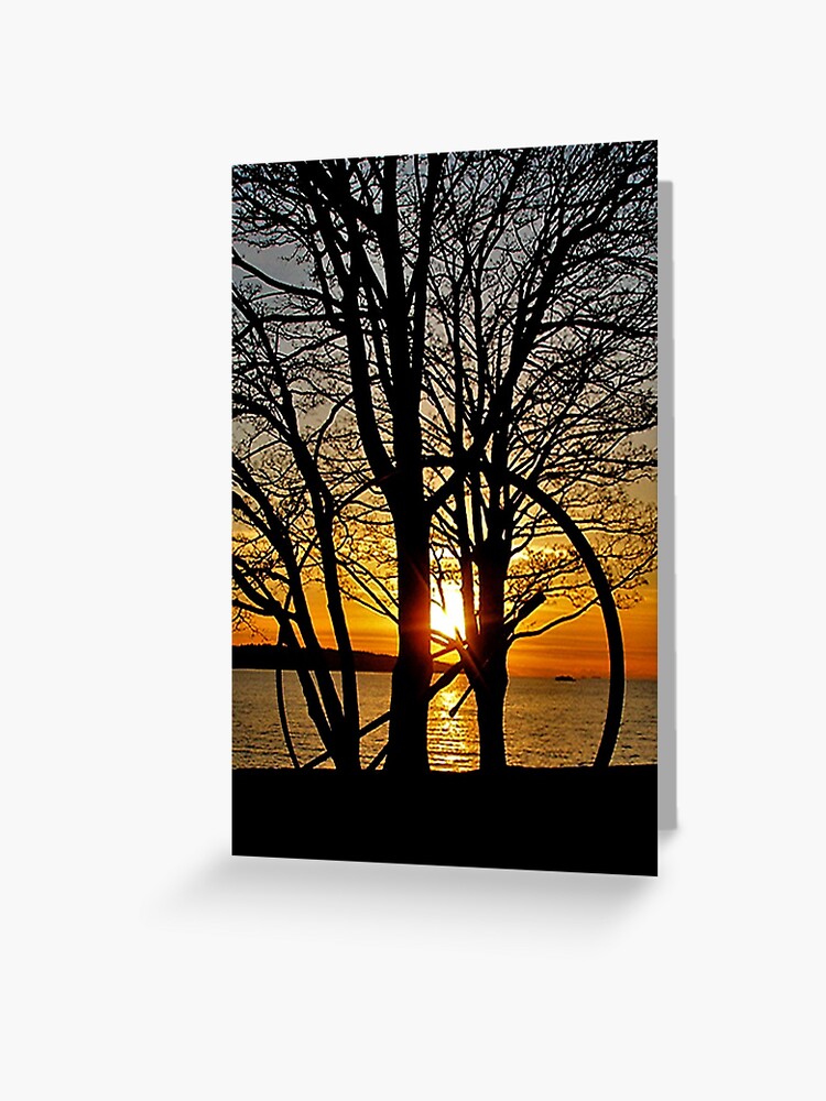 Thumbnail 1 of 2, Greeting Card, Sunset Through Art designed and sold by MaluC.
