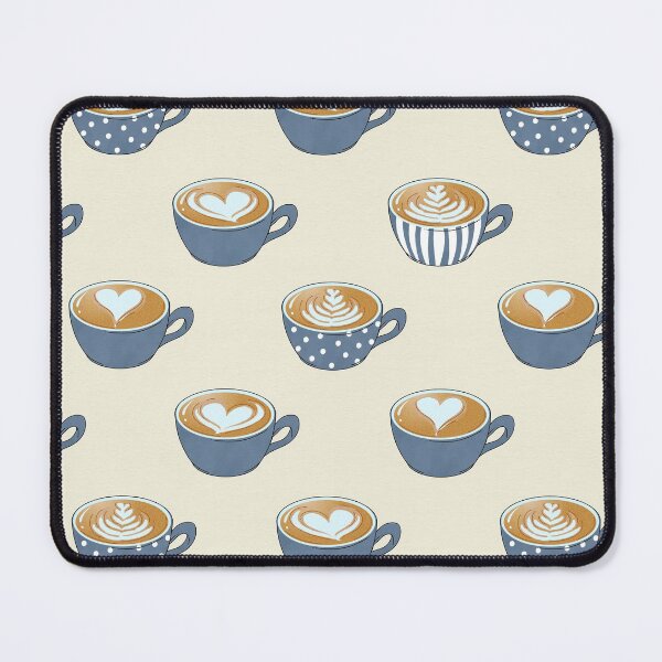 Item preview, Latte Art in Cute Blue Grey Coffee Mugs designed and sold by tanyadraws.