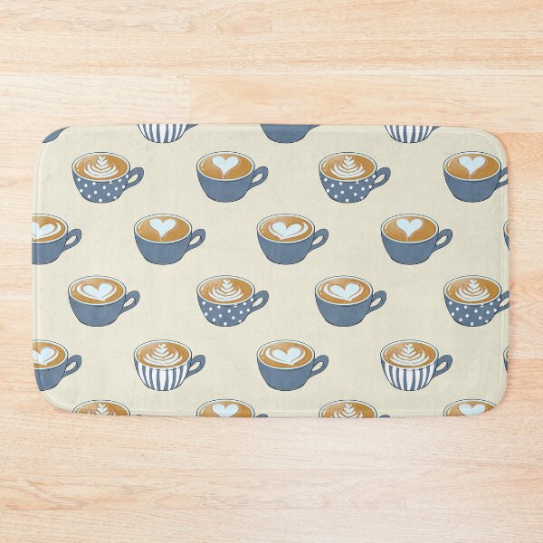 Item preview, Latte Art in Cute Blue Grey Coffee Mugs designed and sold by tanyadraws.