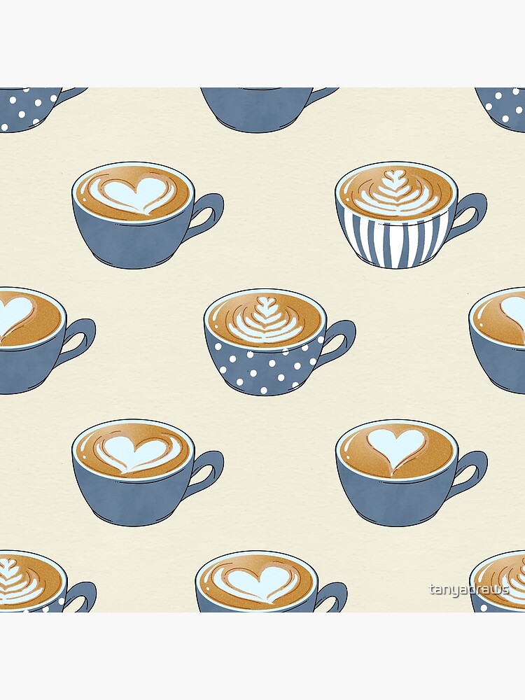 Pretty Blue Coffee Cups Poster