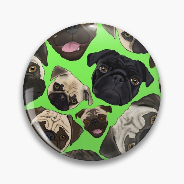 Item preview, Pug Extravaganza repeating print / pattern designed and sold by FivePugs.