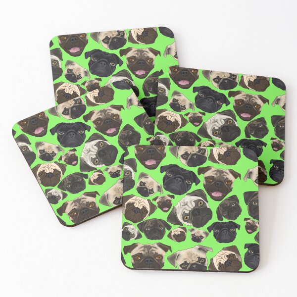 Item preview, Pug Extravaganza repeating print / pattern designed and sold by FivePugs.