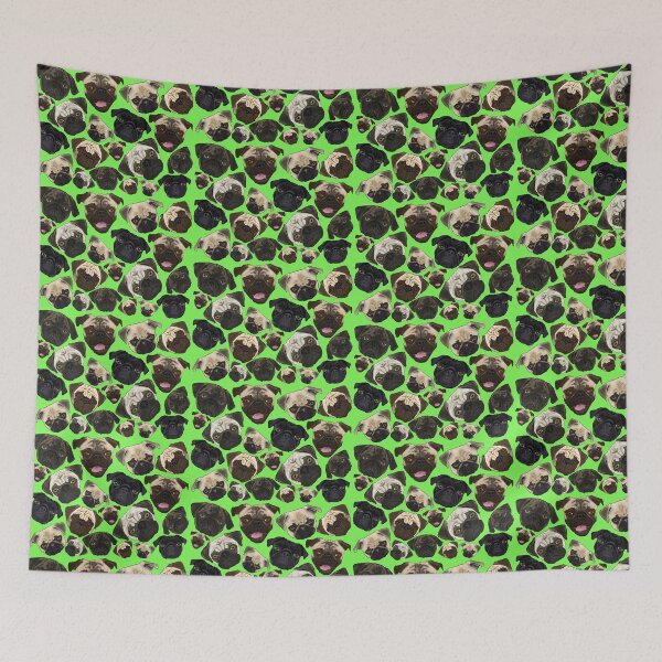 Item preview, Pug Extravaganza repeating print / pattern designed and sold by FivePugs.