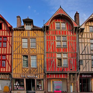 Artwork thumbnail, Colorful buildings in Troyes France by MaluC
