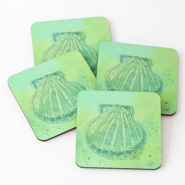 Item preview, Green Scallop Shell designed and sold by CathiePuaArt.