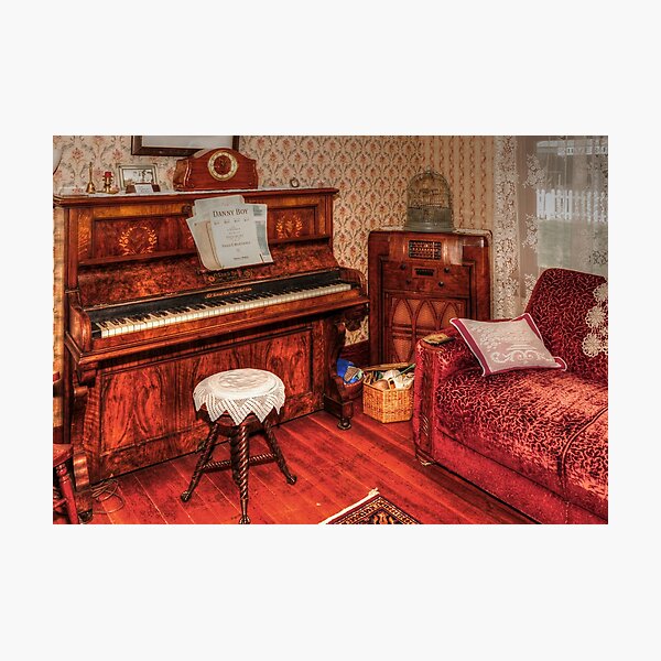 Vintage Piano Room Photographic Print